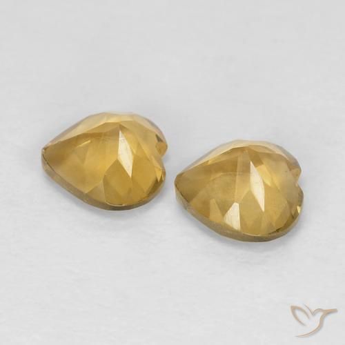 Gemas de Citrino Dorado claro natural de 0.82 ct, Corazón, VVS