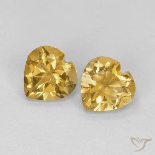 0.79ctw Natural Dorado claro Citrino, Corazón, VVS