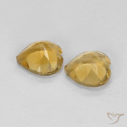 Gemas de Citrino Dorado claro natural de 0.79 ct, Corazón, VVS