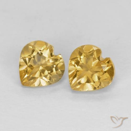 0.94ctw Natural Naranja dorado Citrino, Corazón, VVS