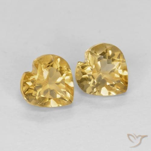Gemas de Citrino Naranja dorado natural de 0.94 ct, Corazón, VVS