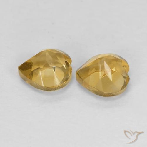 Gemas de Citrino Naranja dorado natural de 0.94 ct, Corazón, VVS