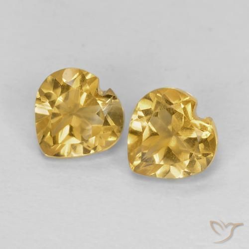 0.97ctw Natural Dorado claro Citrino, Corazón, VVS