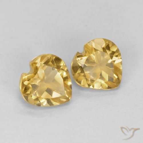 Gemas de Citrino Dorado claro natural de 0.97 ct, Corazón, VVS