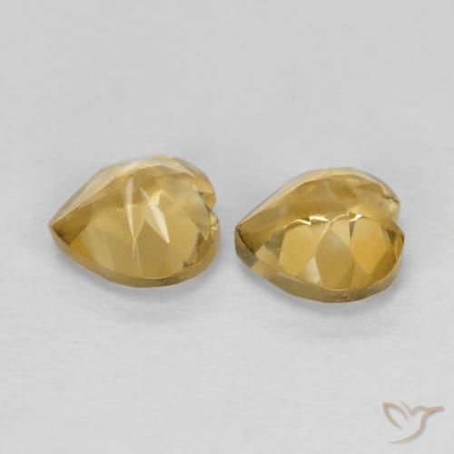 Gemas de Citrino Dorado claro natural de 0.97 ct, Corazón, VVS