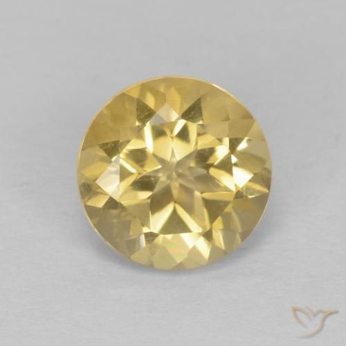 1.36ct Natural Amarillo claro Citrino, Redondo, VVS