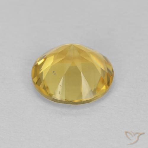 Citrino Amarillo-dorado claro natural de 1.13 ct, Redondo, VVS