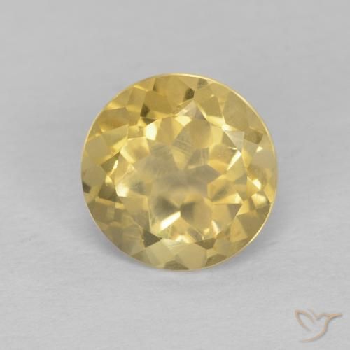 1.31ct Natural Amarillo claro Citrino, Redondo, VS