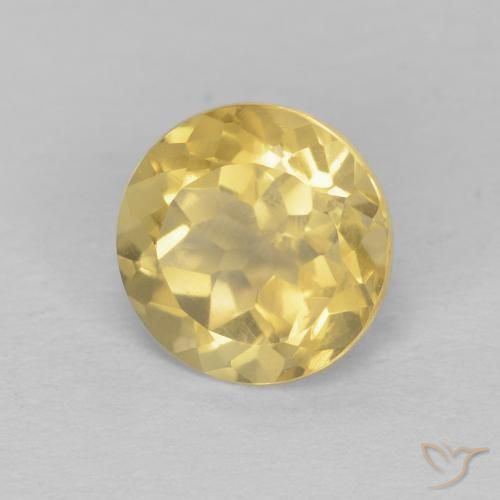 Citrino Amarillo claro natural de 1.31 ct, Redondo, VS