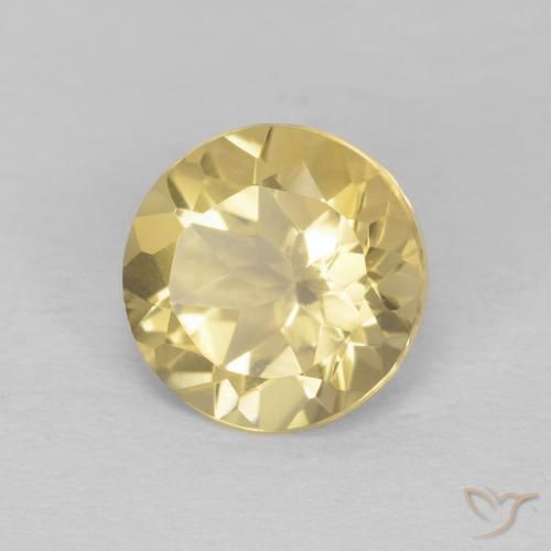Citrino Dorado claro natural de 1.19 ct, Redondo, VVS