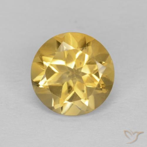 1.24ct Natural Dorado claro Citrino, Redondo, VVS