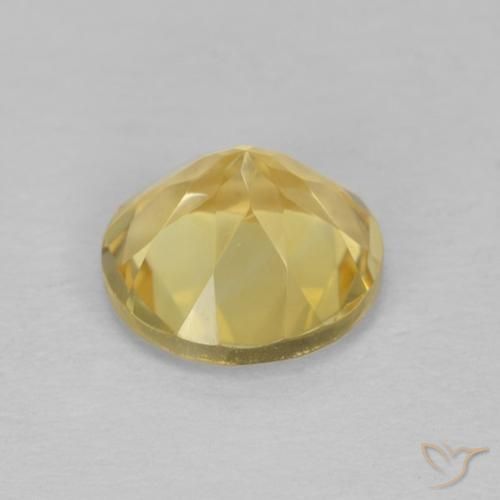 Citrino Dorado claro natural de 1.24 ct, Redondo, VVS