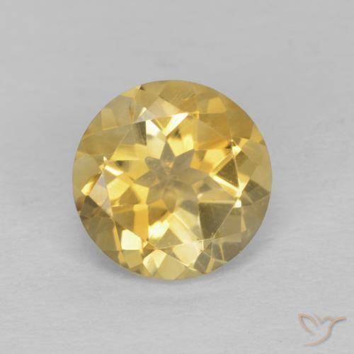 1.30ct Natural Amarillo-dorado claro Citrino, Redondo, VVS