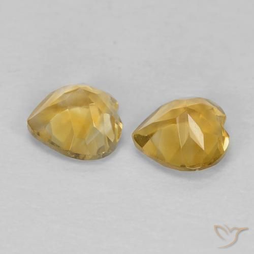 Gemas de Citrino Dorado medio natural de 0.87 ct, Corazón, VVS-VS