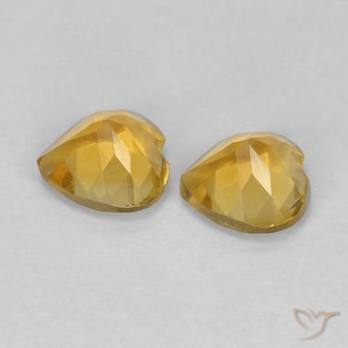 Gemas de Citrino Naranja dorado natural de 0.87 ct, Corazón, VS
