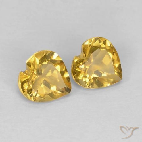 Gemas de Citrino Naranja dorado natural de 0.84 ct, Corazón, VVS-VS