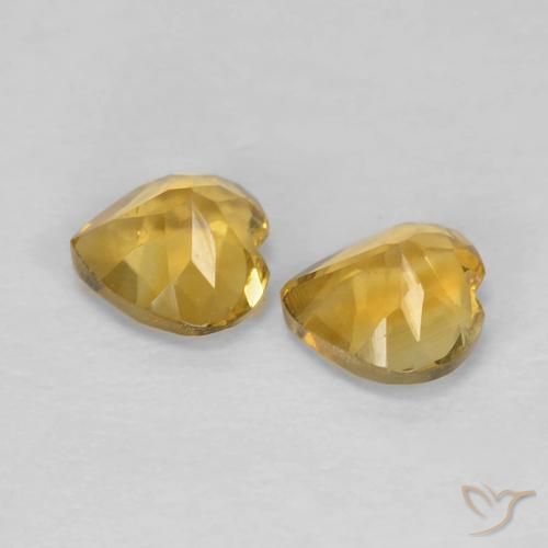 Gemas de Citrino Naranja dorado natural de 0.84 ct, Corazón, VVS-VS