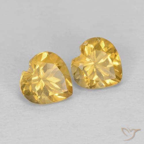 Gemas de Citrino Naranja dorado natural de 0.89 ct, Corazón, VS