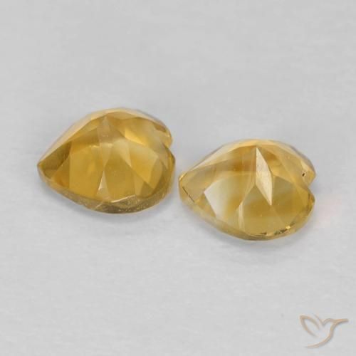 Gemas de Citrino Dorado medio natural de 1.00 ct, Corazón, VVS-VS