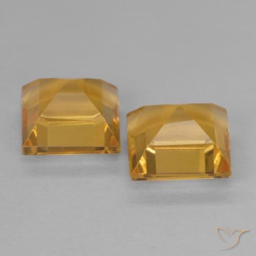 Gemas de Citrino Dorado medio natural de 2.15 ct, Cuadrado, VS