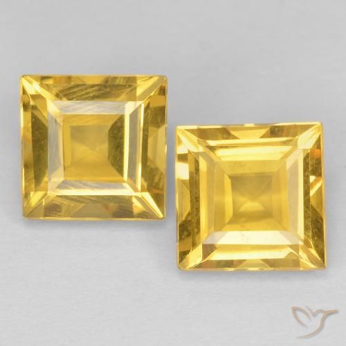 2.15ctw Natural Dorado medio Citrino, Cuadrado, VVS-VS