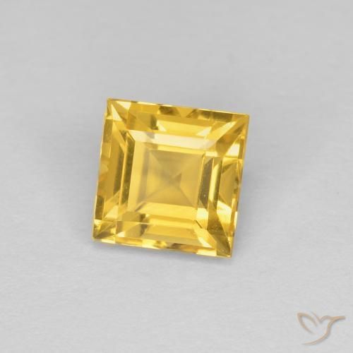 Citrino Amarillo medio natural de 1.09 ct, Cuadrado, VVS-VS