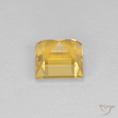 Citrino Amarillo medio natural de 1.09 ct, Cuadrado, VVS-VS