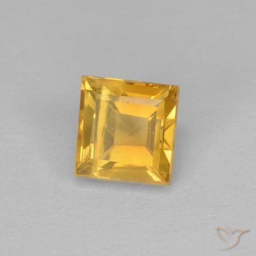 Citrino Dorado natural de 1.21 ct, Cuadrado, VVS-VS