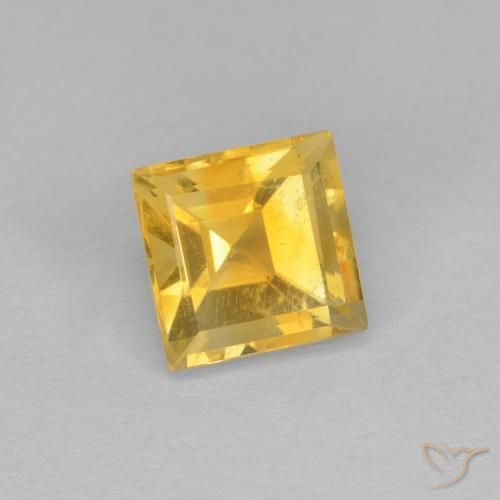 Citrino Dorado natural de 1.28 ct, Cuadrado, VVS-VS