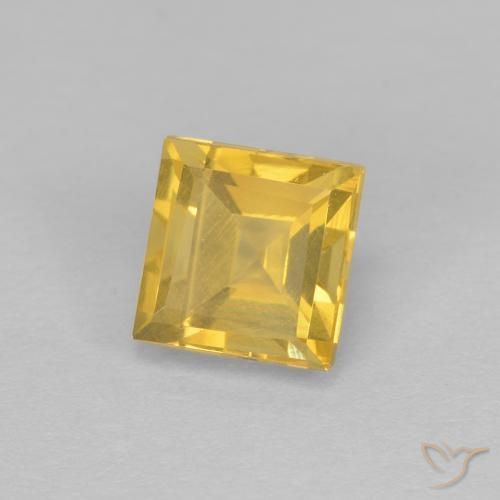 Citrino Dorado medio natural de 1.33 ct, Cuadrado, VS