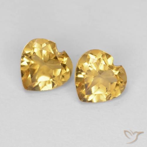 0.80ctw Natural Naranja dorado intenso Citrino, Corazón, VS