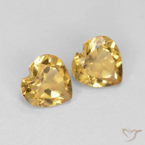Gemas de Citrino Naranja dorado intenso natural de 0.80 ct, Corazón, VS
