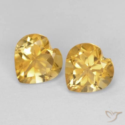 1.38ctw Natural Naranja dorado intenso Citrino, Corazón, VVS-VS