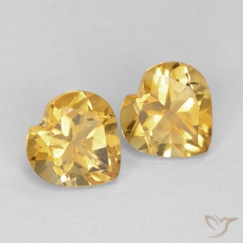 Gemas de Citrino Naranja dorado intenso natural de 1.38 ct, Corazón, VVS-VS