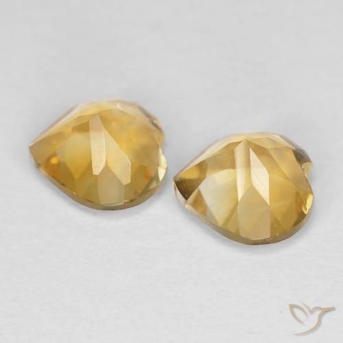 Gemas de Citrino Naranja dorado intenso natural de 1.38 ct, Corazón, VVS-VS