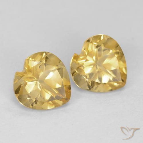 Gemas de Citrino Naranja dorado natural de 1.48 ct, Corazón, VS