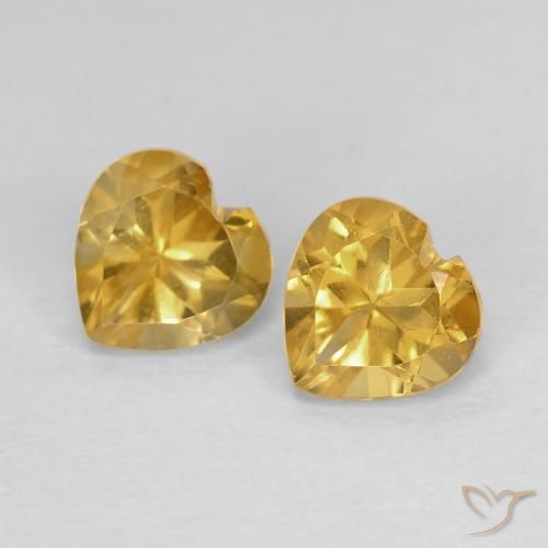 0.92ctw Natural Naranja dorado Citrino, Corazón, VVS