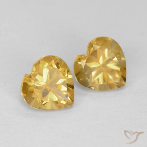 Gemas de Citrino Naranja dorado natural de 0.92 ct, Corazón, VVS