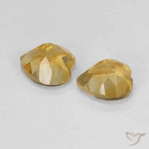 Gemas de Citrino Naranja dorado natural de 0.92 ct, Corazón, VVS