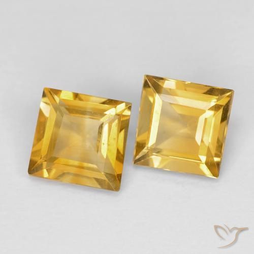 1.72ctw Natural Dorado intenso Citrino, Cuadrado, VVS-VS