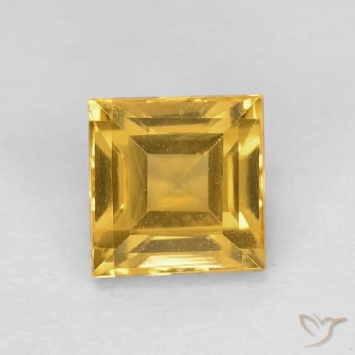 1.24ct Natural Dorado intenso Citrino, Cuadrado, VVS-VS