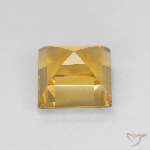 Citrino Dorado intenso natural de 1.24 ct, Cuadrado, VVS-VS
