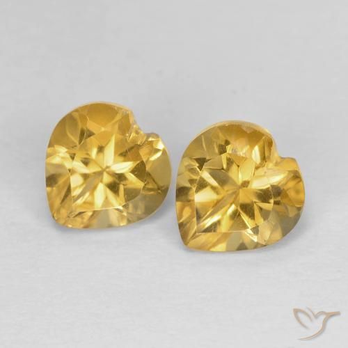 1.61ctw Natural Dorado medio Citrino, Corazón, VVS