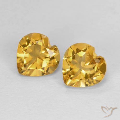 1.49ctw Natural Dorado intenso Citrino, Corazón, VVS