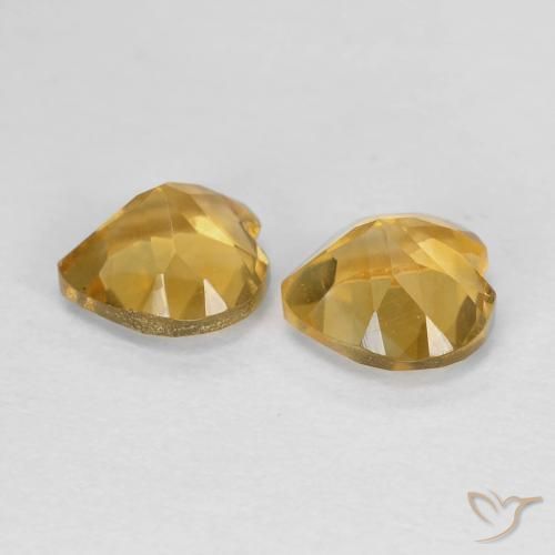 Gemas de Citrino Dorado intenso natural de 1.49 ct, Corazón, VVS