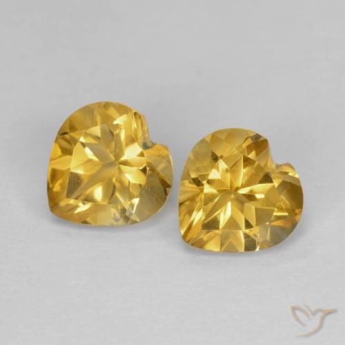 1.55ctw Natural Dorado medio Citrino, Corazón, VVS