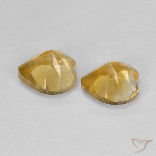 Gemas de Citrino Dorado medio natural de 1.55 ct, Corazón, VVS