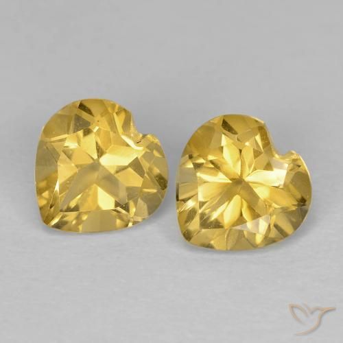 1.43ctw Natural Amarillo dorado Citrino, Corazón, VVS