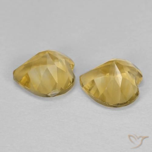 Gemas de Citrino Amarillo dorado natural de 1.43 ct, Corazón, VVS