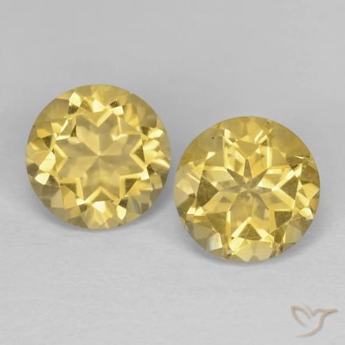 Gemas de Citrino Dorado claro natural de 2.44 ct, Corte Redondo, VVS